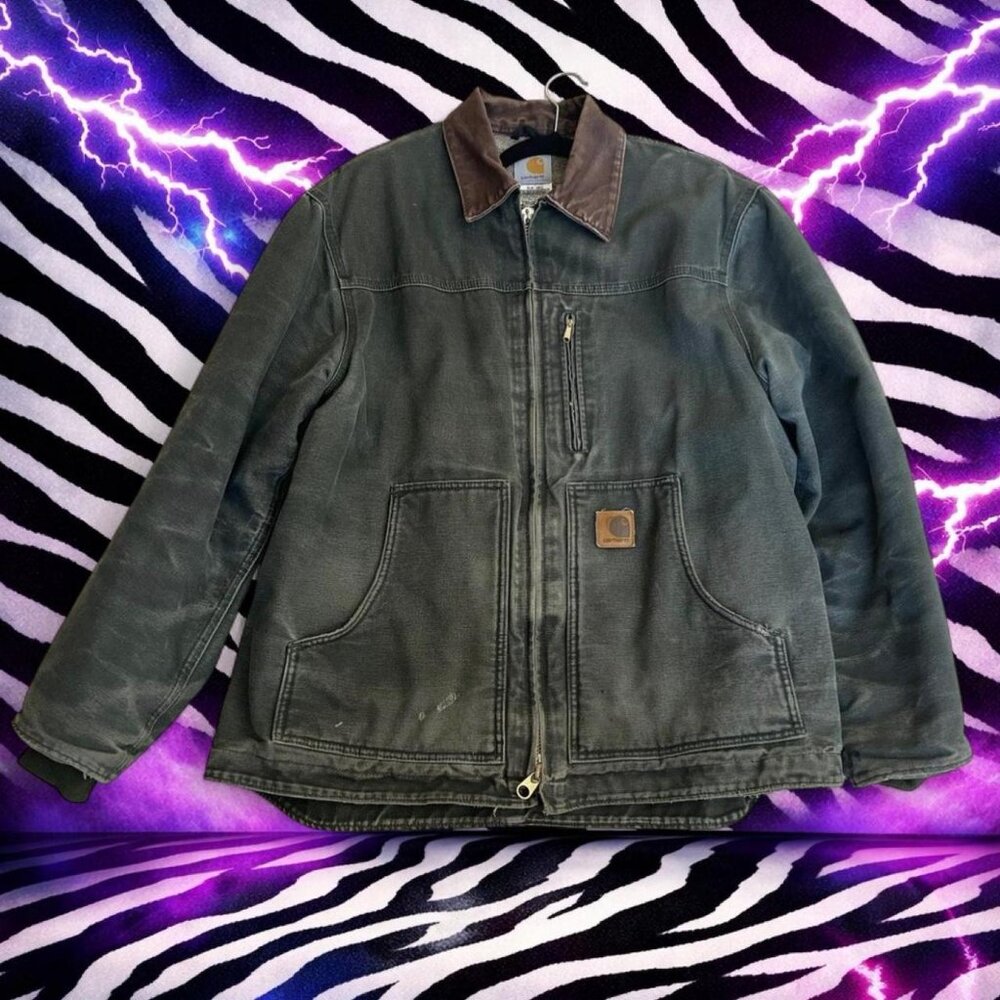 Carhartt C61 MOS Ridge Coat Sherpa Lined Duck Jacket 🦆 Moss Green 🌿 Large